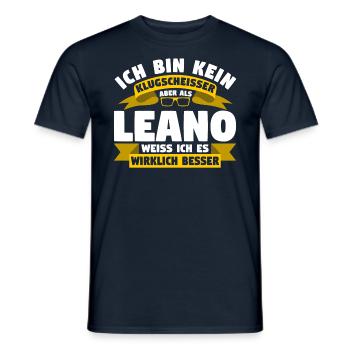 Klugscheisser Leano weiß es besser - Männer T-Shirt - Navy - Vorne - AI Model Male 178 light (178cm)