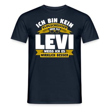 Klugscheisser Levi weiß es besser - Männer T-Shirt - Navy - Vorne - AI Model Male 178 light (178cm)