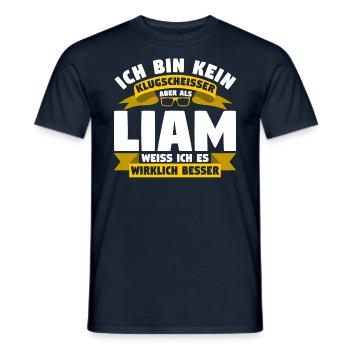 Klugscheisser Liam weiß es besser - Männer T-Shirt - Navy - Vorne - AI Model Male 178 light (178cm)