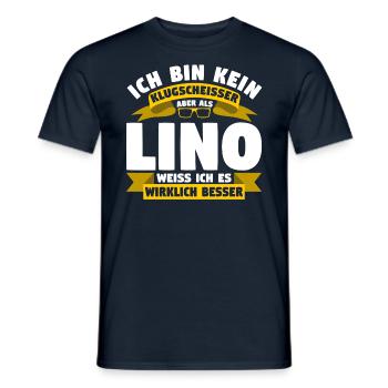 Klugscheisser Lino weiß es besser - Männer T-Shirt - Navy - Vorne - AI Model Male 178 light (178cm)
