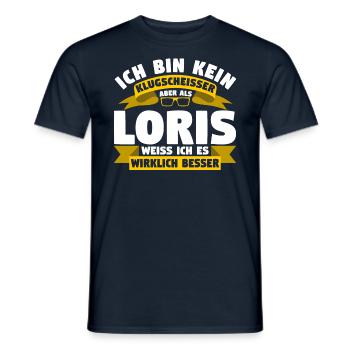 Klugscheisser Loris weiß es besser - Männer T-Shirt - Navy - Vorne - AI Model Male 178 light (178cm)