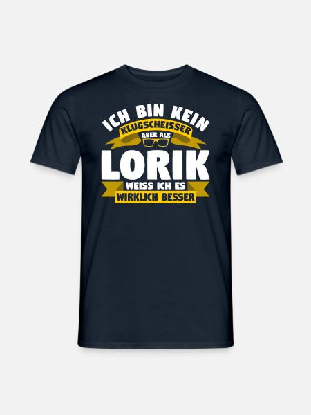 Klugscheisser Lorik weiß es besser - Männer T-Shirt - Navy