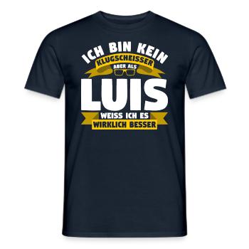 Klugscheisser Luis weiß es besser - Männer T-Shirt - Navy - Vorne - AI Model Male 178 light (178cm)