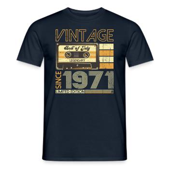 52. Geburtstag Mann Original Juli Jahrgang 1971 - Männer T-Shirt - Navy - Vorne - AI Model Male 178 light (178cm)