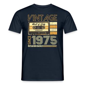 48th Birthday Man Original July Vintage 1975 - Men's T-Shirt - navy - Front - AI Model Male 178 light (178cm)
