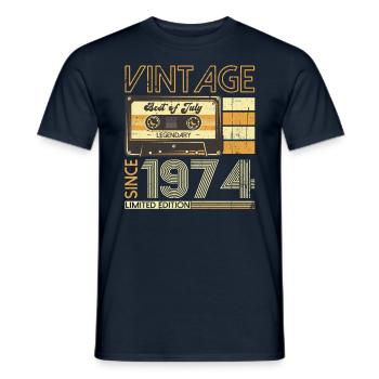 49th Birthday Man Original July Vintage 1974 - Men's T-Shirt - navy - Front - AI Model Male 178 light (178cm)