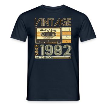 41ème Anniversaire Homme Original Juillet Millésime 1982 - T-shirt homme - marine - Devant - AI Model Male 178 light (178cm)