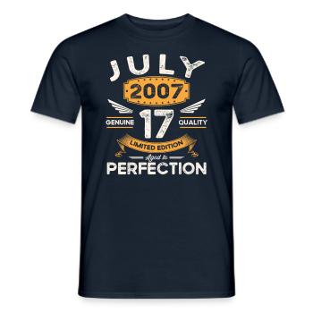 16th Birthday Man Legendary July Vintage 2007 - Men's T-Shirt - navy - Front - AI Model Male 178 light (178cm)