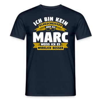 Klugscheisser Marc weiß es besser - Männer T-Shirt - Navy - Vorne - AI Model Male 178 light (178cm)