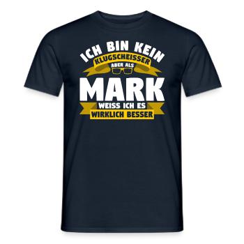 Klugscheisser Mark weiß es besser - Männer T-Shirt - Navy - Vorne - AI Model Male 178 light (178cm)