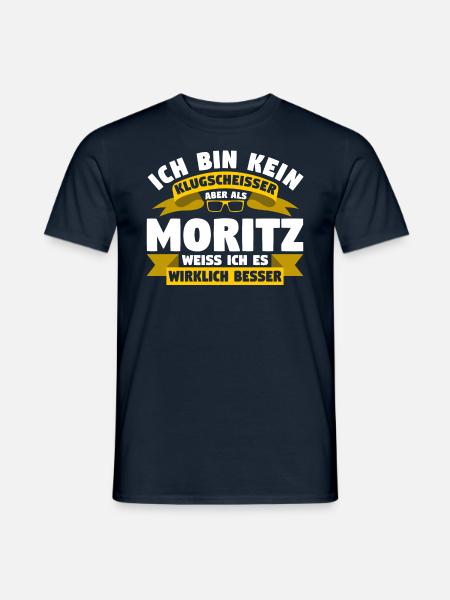 Klugscheisser Moritz weiß es besser - Männer T-Shirt - Navy