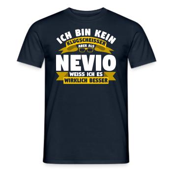 Klugscheisser Nevio weiß es besser - Männer T-Shirt - Navy - Vorne - AI Model Male 178 light (178cm)