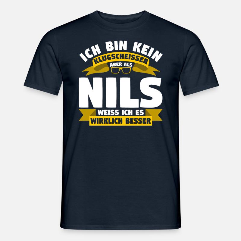 Klugscheisser Nils weiß es besser - Männer T-Shirt - Navy