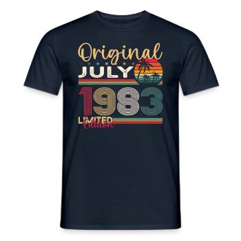 40th Birthday Man Original July Vintage 1983 - Men's T-Shirt - navy - Front - AI Model Male 178 light (178cm)