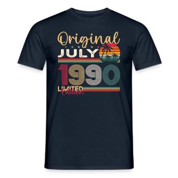 33rd Birthday Man Original July Vintage 1990 - Men's T-Shirt - navy - Front - AI Model Male 178 light (178cm)