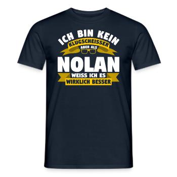 Klugscheisser Nolan weiß es besser - Männer T-Shirt - Navy - Vorne - AI Model Male 178 light (178cm)