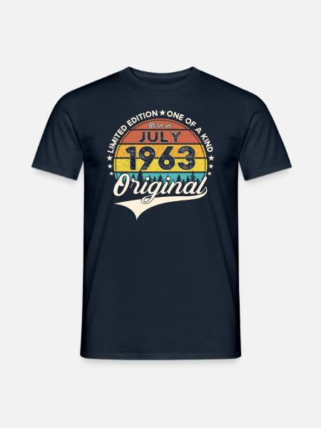 60. Geburtstag Mann Born In Juli Jahrgang 1963 - Männer T-Shirt - Navy