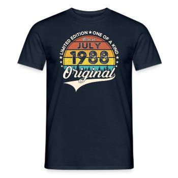 35th Birthday Man Born In July Born 1988 - Men's T-Shirt - navy - Front - AI Model Male 178 light (178cm)