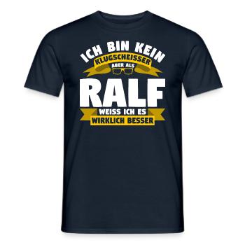 Klugscheisser Ralf weiß es besser - Männer T-Shirt - Navy - Vorne - AI Model Male 178 light (178cm)