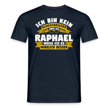 Klugscheisser Raphael weiß es besser - Männer T-Shirt - Navy - Vorne - AI Model Male 178 light (178cm)