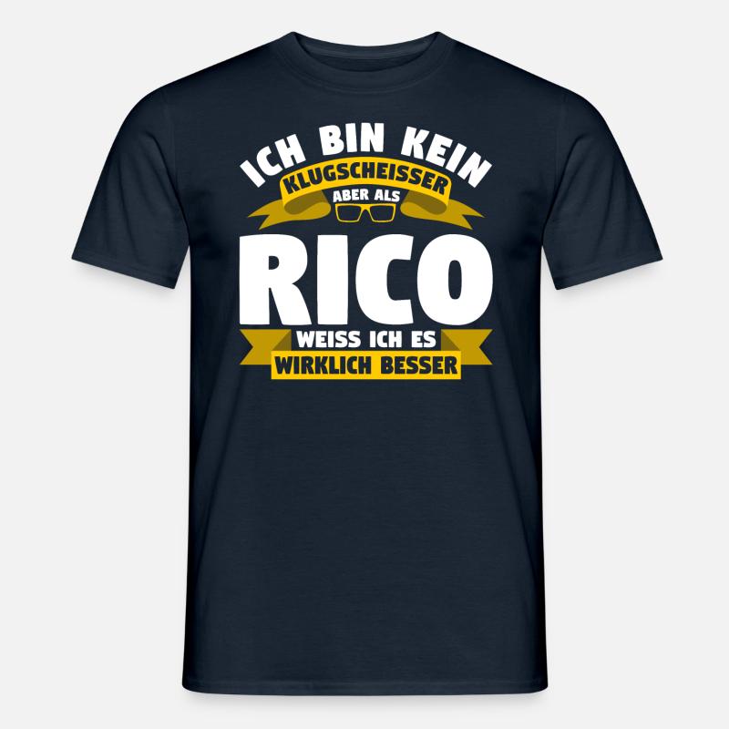 Klugscheisser Rico weiß es besser - Männer T-Shirt - Navy