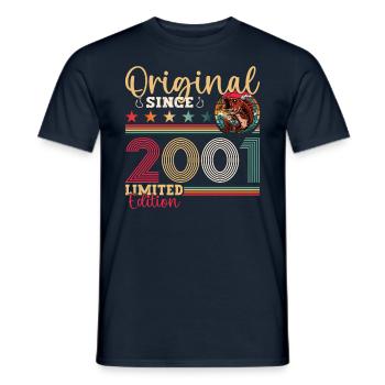 22nd Birthday Man Angler Fishing Vintage 2001 - Men's T-Shirt - navy - Front - AI Model Male 178 light (178cm)