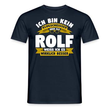 Klugscheisser Rolf weiß es besser - Männer T-Shirt - Navy - Vorne - AI Model Male 178 light (178cm)