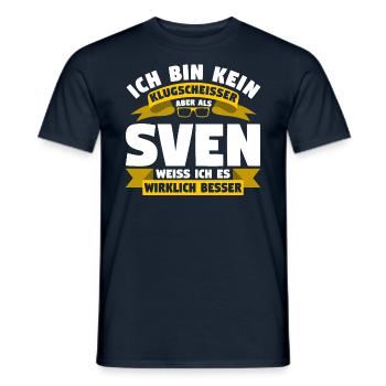 Klugscheisser Sven weiß es besser - Männer T-Shirt - Navy - Vorne - AI Model Male 178 light (178cm)