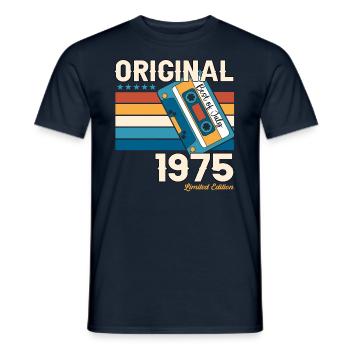 48th Birthday Man July Vintage 1975 Cassette - Men's T-Shirt - navy - Front - AI Model Male 178 light (178cm)