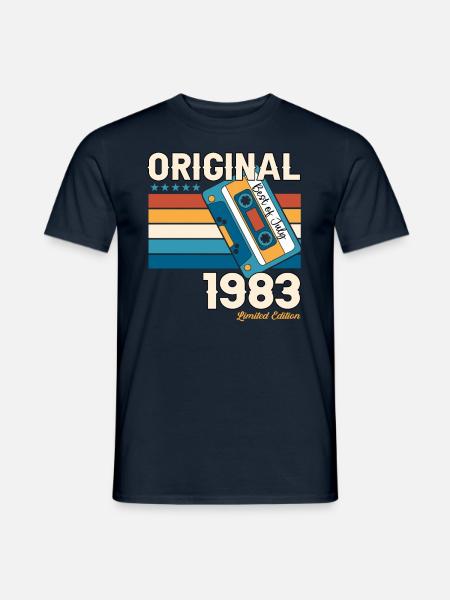 40. Geburtstag Mann Juli Jahrgang 1983 Kassette - Männer T-Shirt - Navy