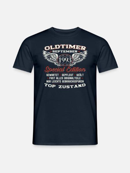 30. Geburtstag Oldtimer September Jahrgang 1993 - Männer T-Shirt - Navy