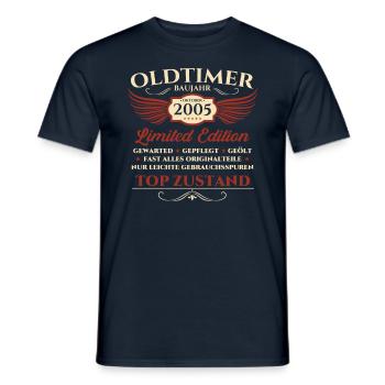 18. Geburtstag Oldtimer Oktober Jahrgang 2005 - Männer T-Shirt - Navy - Vorne - AI Model Male 178 light (178cm)