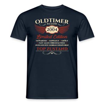 19. Geburtstag Oldtimer Oktober Jahrgang 2004 - Männer T-Shirt - Navy - Vorne - AI Model Male 178 light (178cm)