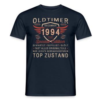 29. Geburtstag Oldtimer Dezember Jahrgang 1994 - Männer T-Shirt - Navy - Vorne - AI Model Male 178 light (178cm)