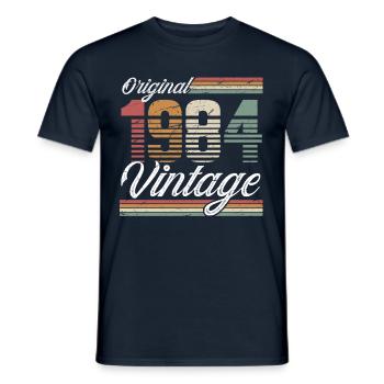 1984 Année de naissance 40e anniversaire Millésime - T-shirt homme - marine - Devant - AI Model Male 178 light (178cm)