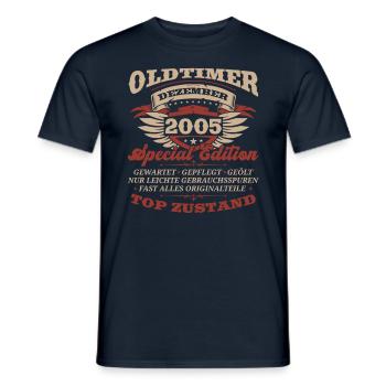 18. Geburtstag Oldtimer Dezember Jahrgang 2005 - Männer T-Shirt - Navy - Vorne - AI Model Male 178 light (178cm)