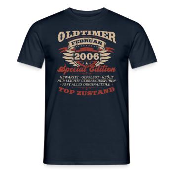 18. Geburtstag Oldtimer Februar Jahrgang 2006 - Männer T-Shirt - Navy - Vorne - AI Model Male 178 light (178cm)
