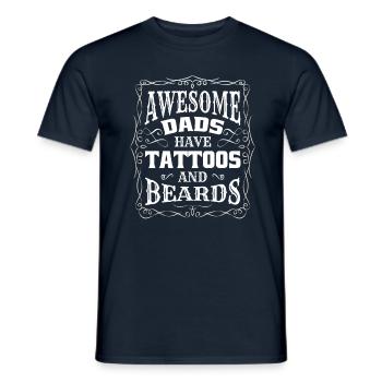 Vater DAD Shirt Bart und Tattoos - Männer T-Shirt - Navy - Vorne - AI Model Male 178 light (178cm)