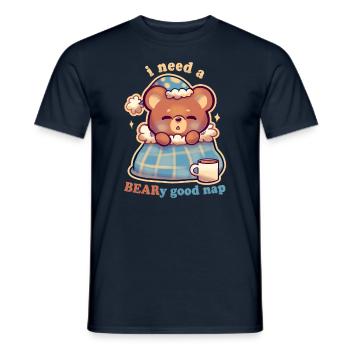 Bärchen Gutes Nickerchen - Männer T-Shirt - Navy - Vorne - AI Model Male 178 light (178cm)