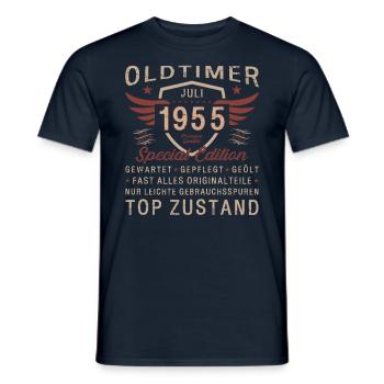 69. Geburtstag Oldtimer Juli 1955 Jahrgang 1955 - Männer T-Shirt - Navy - Vorne - AI Model Male 178 light (178cm)