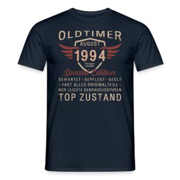 30. Geburtstag Oldtimer August 1994 Jahrgang 1994 - Männer T-Shirt - Navy - Vorne - AI Model Male 178 light (178cm)