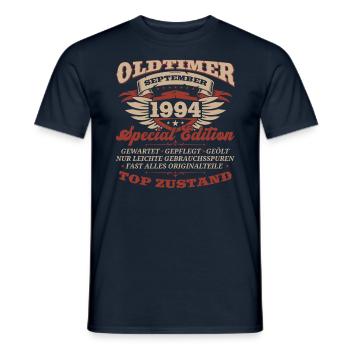 30. Geburtstag Oldtimer September 1994 Jahrgang 94 - Männer T-Shirt - Navy - Vorne - AI Model Male 178 light (178cm)