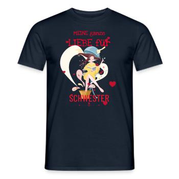 All my love for sister - Men's T-Shirt - navy - Front - AI Model Male 178 light (178cm)