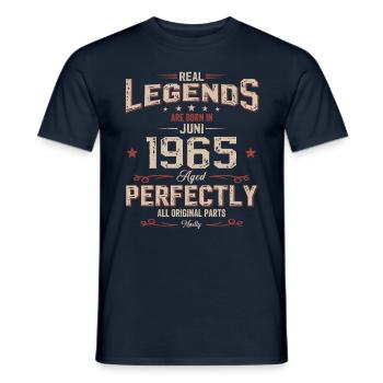 60th Birthday Original June Vintage 1965 - Men's T-Shirt - navy - Front - AI Model Male 178 light (178cm)