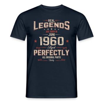 65ème Anniversaire Original Juin Millésime 1960 - T-shirt homme - marine - Devant - AI Model Male 178 light (178cm)