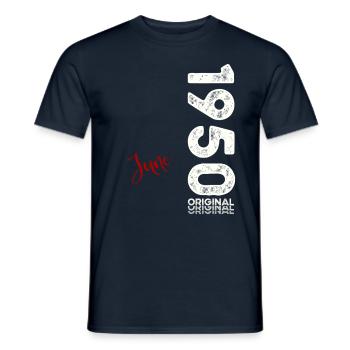 75ème Anniversaire Original Juin Millésime 1950 - T-shirt homme - marine - Devant - AI Model Male 178 light (178cm)