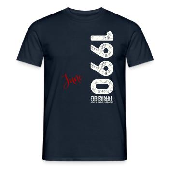 35ème anniversaire cadeau mari Original juin 1990 - T-shirt homme - marine - Devant - AI Model Male 178 light (178cm)