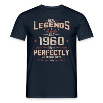 65ème Anniversaire Original Juillet Millésime 1960 - T-shirt homme - marine - Devant - AI Model Male 178 light (178cm)