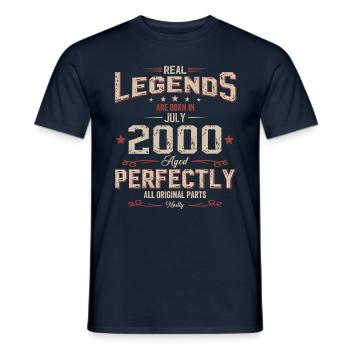 25ème anniversaire cadeau mari Original juillet 2000 - T-shirt homme - marine - Devant - AI Model Male 178 light (178cm)