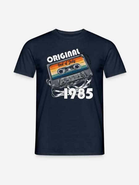 40ème Anniversaire Cassette Originale Juillet Vintage 85 - T-shirt homme - marine